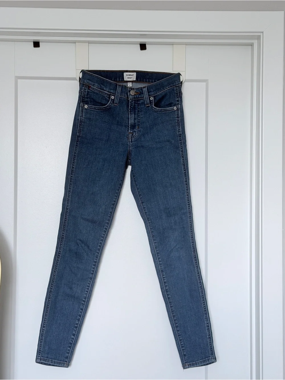 Sunday Best Dark Blue Skinny Jeans - Women - run loose